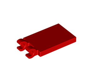 LEGO Red Tile 2 x 3 with Horizontal Clips (Thick Open 'O' Clips) (30350 / 65886)