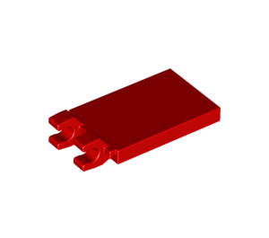 LEGO Red Tile 2 x 3 with Horizontal Clips ('U' Clips) (30350)