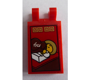 LEGO rouge Tuile 2 x 3 avec Horizontal Clips avec De bébé Minifigure Autocollant (Clips inclinés) (30350)