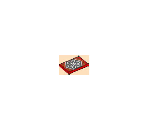 LEGO Red Tile 2 x 3 with Six Pointed Shuriken (26603)
