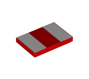 LEGO Red Tile 2 x 3 with White strips (1810 / 26603)