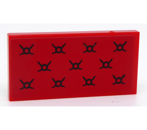 LEGO Red Tile 2 x 4 Inverted with Red Moleskin Sticker (3395)