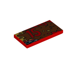 LEGO Rojo Plana 2 x 4 con 15 y mudsplatter Izquierda (33667 / 87079)