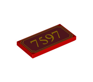 LEGO rouge Tuile 2 x 4 avec '7597' (87079 / 90843)