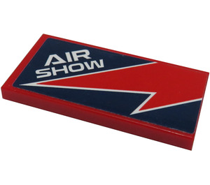 LEGO Red Tile 2 x 4 with Air Show and Red Lightning Sticker (87079)