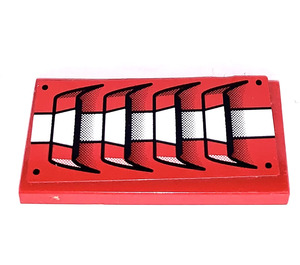 LEGO Red Tile 2 x 4 with Air Vents Sticker (87079)