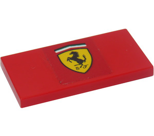LEGO rot Fliese 2 x 4 mit Ferrari Logo Aufkleber (87079)