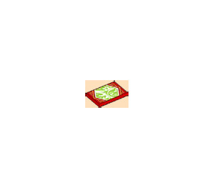 LEGO Red Tile 2 x 4 with Green Ninjago Pattern (87079 / 101623)