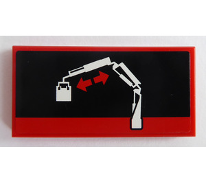 LEGO Red Tile 2 x 4 with Retractable Movement of the Crane Forearm Sticker (87079)