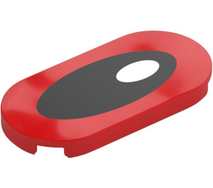 LEGO Red Tile 2 x 4 with Rounded Ends with Shadow the Hedgehog Eye (66857 / 107474)