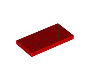 LEGO Red Tile 2 x 4 with Spider Web (87079 / 106176)
