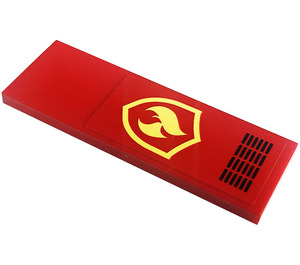 LEGO rot Fliese 2 x 6 mit Gitter, Feuer Logo Badge Aufkleber (69729)