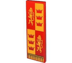 LEGO Red Tile 2 x 6 with Gryffindor Banner Sticker (69729)