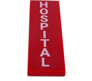 LEGO Red Tile 2 x 6 with White 'HOSPITAL' Sticker (69729)