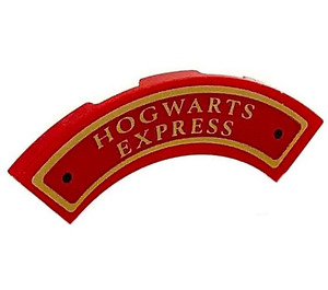 LEGO Red Tile 3 x 3 Curved Corner with HOGWARTS EXPRESS Sticker (79393)