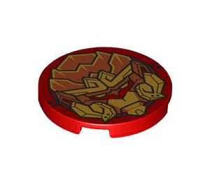 LEGO Red Tile 3 x 3 Round with Monkey King Robot Head (67095 / 101451)