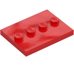 LEGO Červená Dlaždice 3 x 4 s Čtyři Cvočky (17836 / 88646)