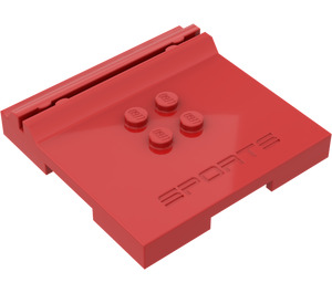 LEGO Red Tile 6 x 6 x 0.7 with 4 Studs and Card-holder "SPORTS" (45522)