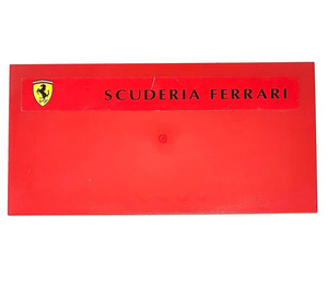 LEGO rot Fliese 8 x 16 mit Ferrari Logo und 'SCUDERIA FERRARI' Aufkleber mit unteren Rohren um die Kante (48288)