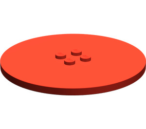 LEGO Red Tile 8 x 8 Round with 2 x 2 Center Studs (6177)