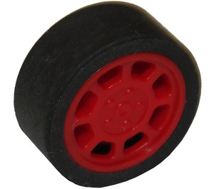 LEGO Červená Tire, Low Profile, Narrow Ø14.58 X 6.24 with Rim 11 x 6 mm and Spokes