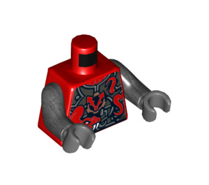 LEGO Red Torso Rivett Red with Dark Pearl Grey Arms (973 / 76382)