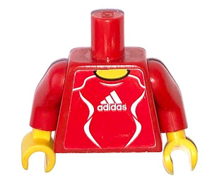 LEGO Rood Torso met Adidas logo en #15 op Terug (973)