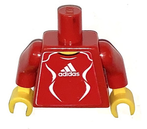 LEGO Punainen Vartalo jossa Adidas logo ja #7 selässä (973)