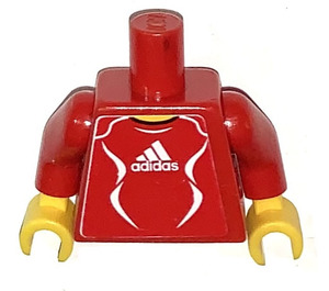 LEGO rouge Torse avec Adidas logo et #9 sur Retour (973)