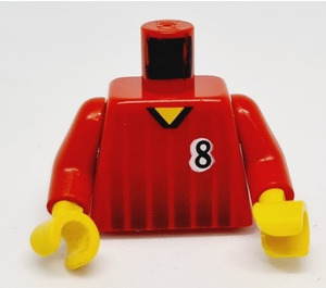 LEGO Red Torso with Fading Black Stripes and Number 8 (973)