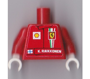 LEGO Punainen Vartalo jossa Ferrari, Shell Logos ja K. Raikkonen (973)