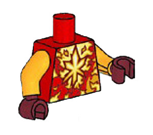 LEGO Red Torso with Ninjago Logogram 'K and Bright Light Orange Energy (973)