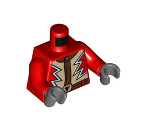 LEGO Red Torso with Zig-zag Jacket with Tan Inset, Steer Belt Buckle (973 / 76382)