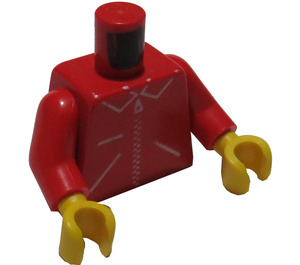 LEGO Röd Kropp med Zippered Jacka (973)