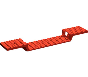 LEGO rot Zug Base 6 x 34 Split-Level mit unteren Rohren und 1 Loch an jedem Ende (2972)