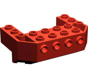 LEGO Red Train Front Wedge 4 x 6 x 1.7 Inverted with Studs on Front Side (87619)