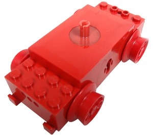 LEGO Röd Tåg Motor, 12V 3 runda kontakthål