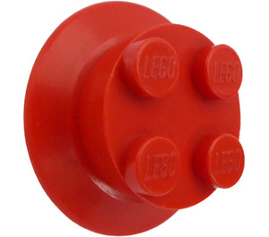 LEGO Red Train Wheel 2 x 2 with Beveled Tread and Axle Cam