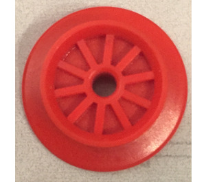 LEGO Red Train Wheel Ø23 with Spokes and Freestyle Pin Hole