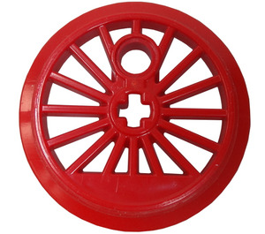 LEGO Red Train Wheel Large Ø37 with Axlehole and Pinhole with Flange