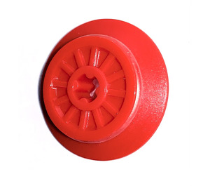 LEGO Red Train Wheel with Axle Hole and Friction Band (55423 / 57999)