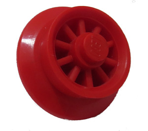 LEGO Red Train Wheel with Spokes with Metal Pin for Motor