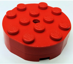 LEGO Rood Draaischijf 4 x 4 Volledig Facet (Oude Stijl)