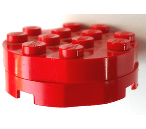LEGO rouge Turntable 4 x 4 Style ancien, à facettes avec base en retrait