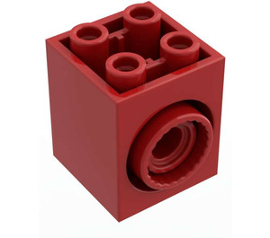 LEGO Red Turntable Brick 2 x 2 x 2 with 2 Holes and Click Rotation Ring (41533)
