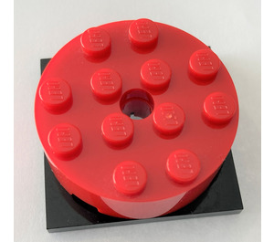 LEGO Red Turntable with Black Flat Base
