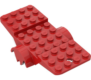 LEGO rot Fahrzeug Base 10 x 4 mit Zwei Rad Holders