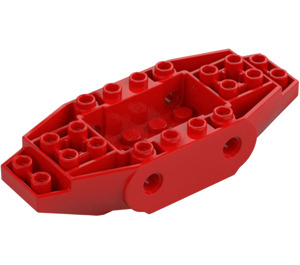 LEGO Červená Vozidlo Základna s 4 Kolík otvory (65186)