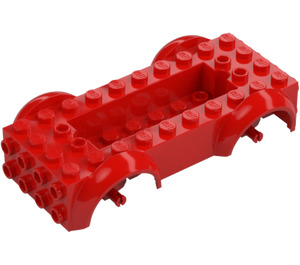 LEGO Red Vehicle Base with Same Color Wheel Holders (11650 / 12622)