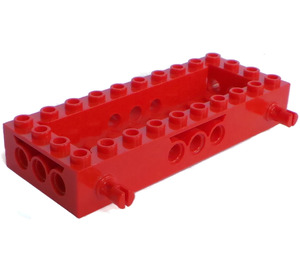 LEGO Červená Vagón Dno 4 x 10 x 1.3 s Postranní Špendlíky (30643)